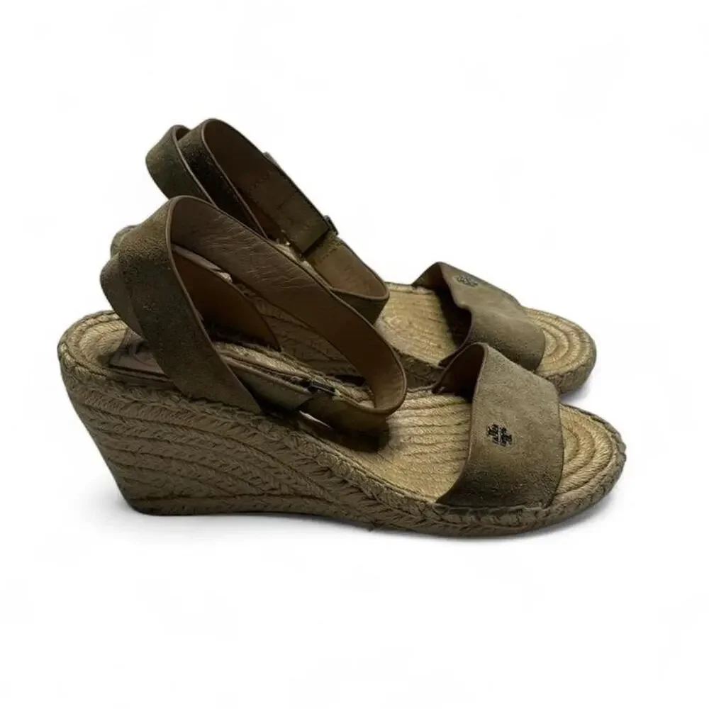 Tory Burch Bima 2 Espadrille Wedge Sandals Womens Size 7.5 perfect boho tropical